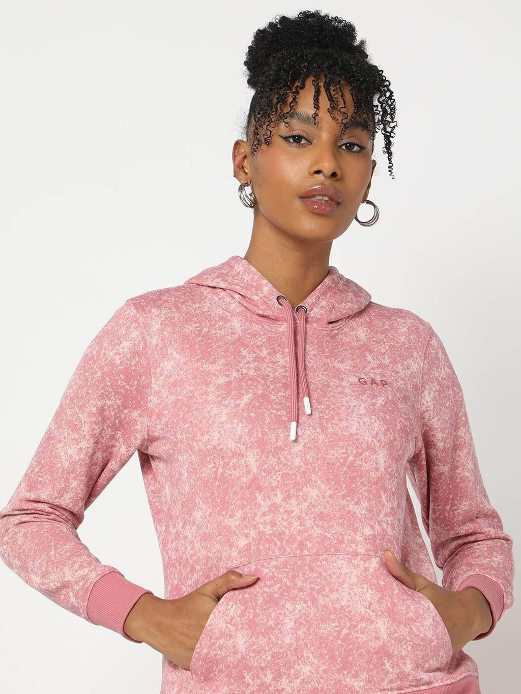 Womens Pink Hooded Sweatshirt | HD56 - view 7