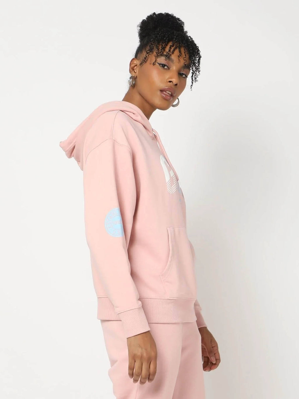 Womens Hooded Logo Pink Sweatshirt | HD56 - view 3