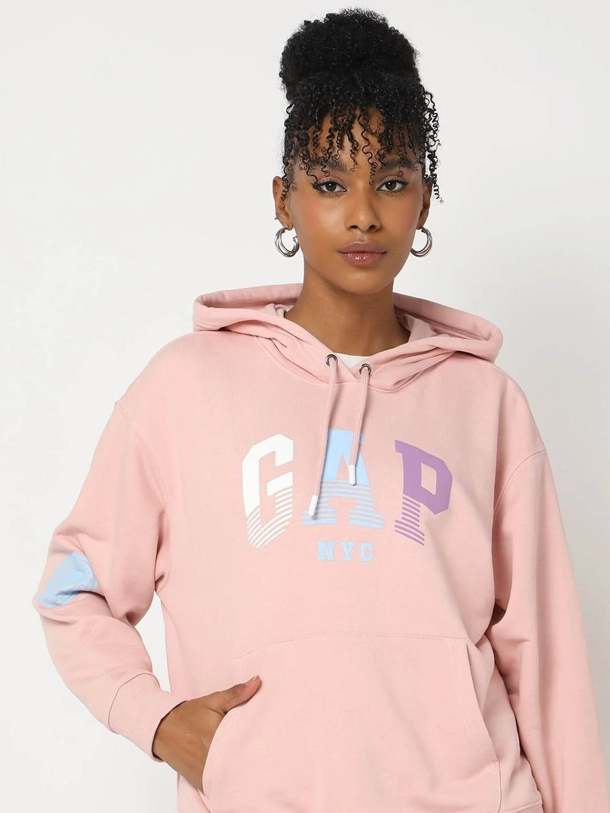 Womens Hooded Logo Yellow Sweatshirt | HD56 - view 12