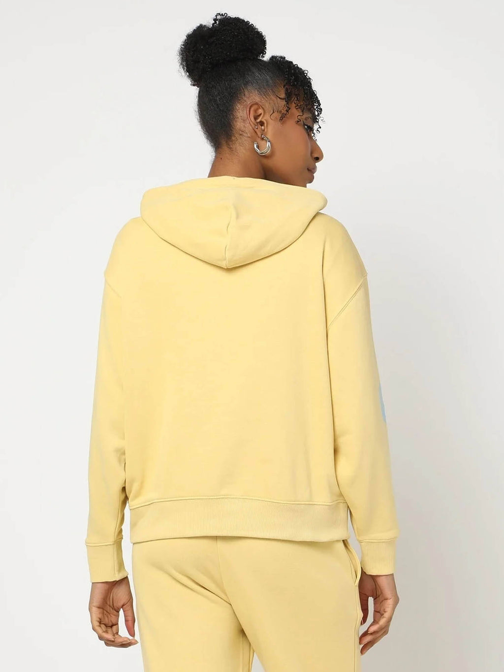 Womens Hooded Logo Yellow Sweatshirt | HD56 - view 2