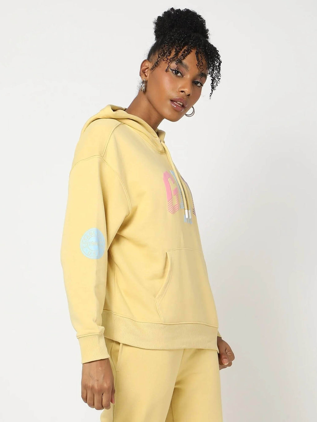 Womens Hooded Logo Pink Sweatshirt | HD56 - view 9