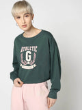 Womens Round Neck Logo Rama Green Sweatshirt | HD56 - view 1