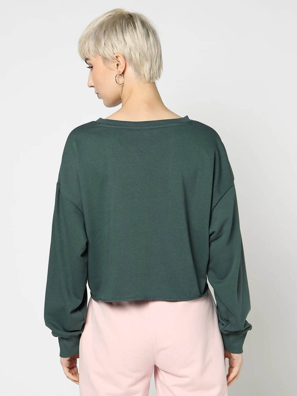 Womens Round Neck Logo Rama Green Sweatshirt | HD56 - view 2