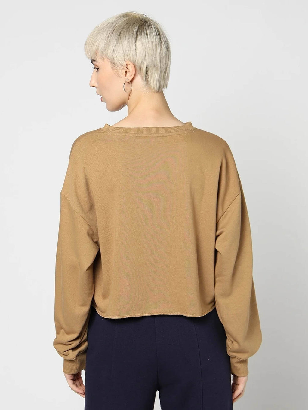 Womens Logo Round Neck Brown Sweatshirt | HD56 - view 2