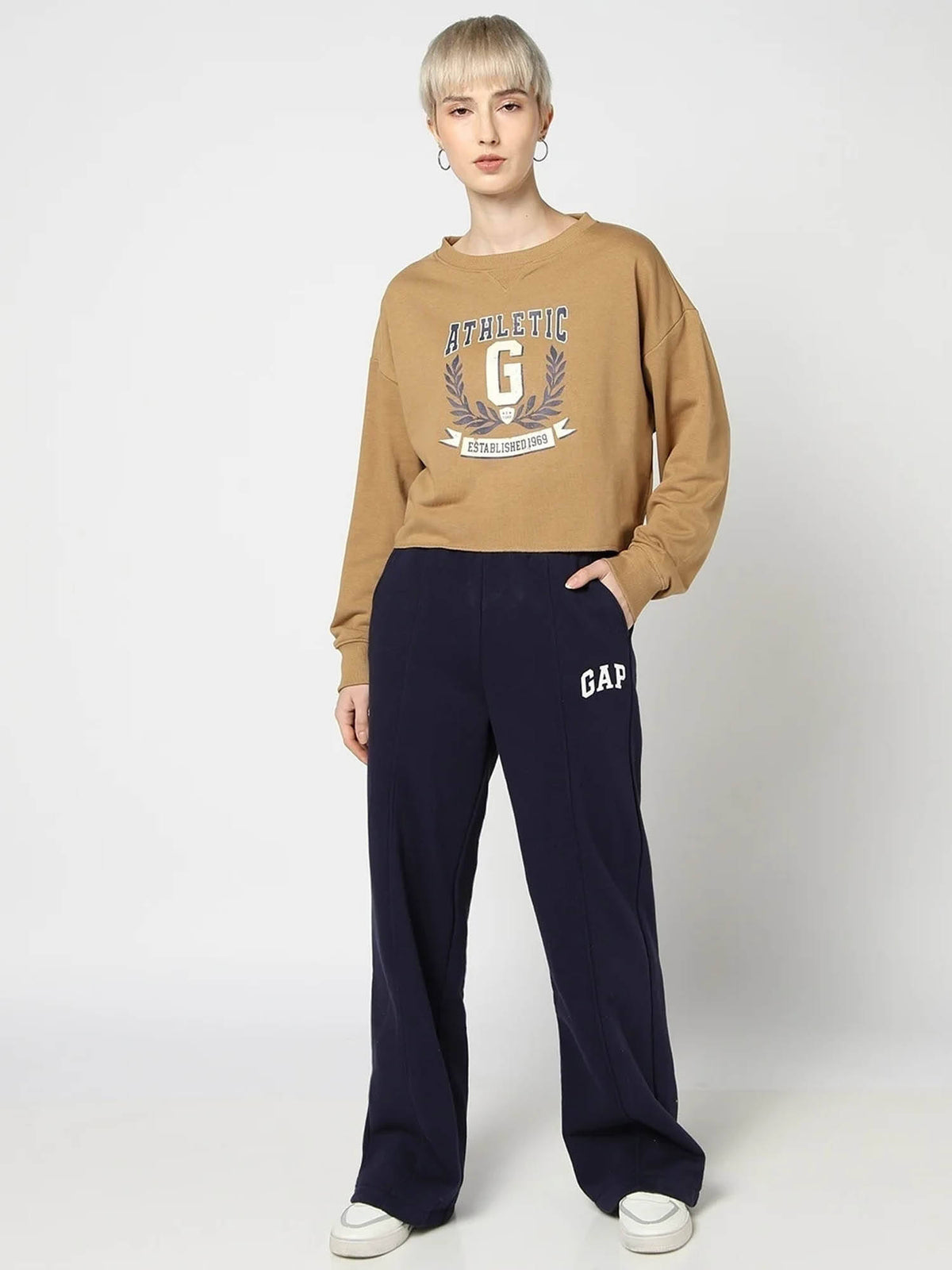Womens Logo Round Neck Brown Sweatshirt | HD56 - view 5