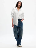 Womens Loose Fit Spread Collar White Shirt | S67 - view 1