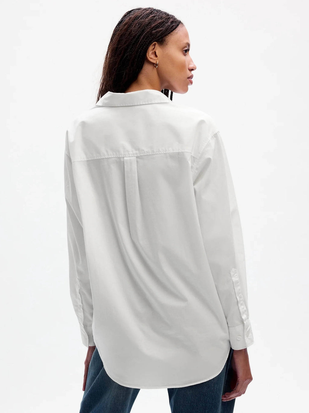 Womens Loose Fit Spread Collar White Shirt | S67 - view 2