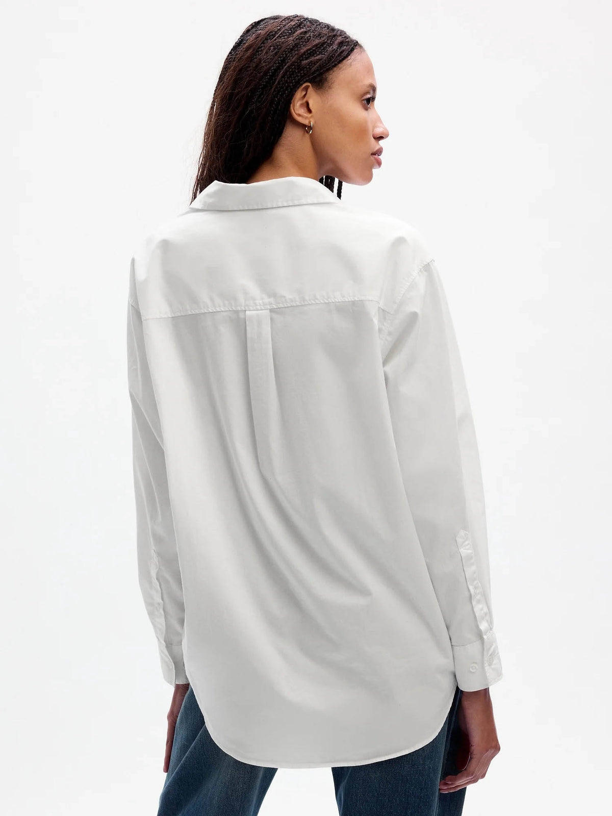 Womens Loose Fit Spread Collar White Shirt | S67 - view 2