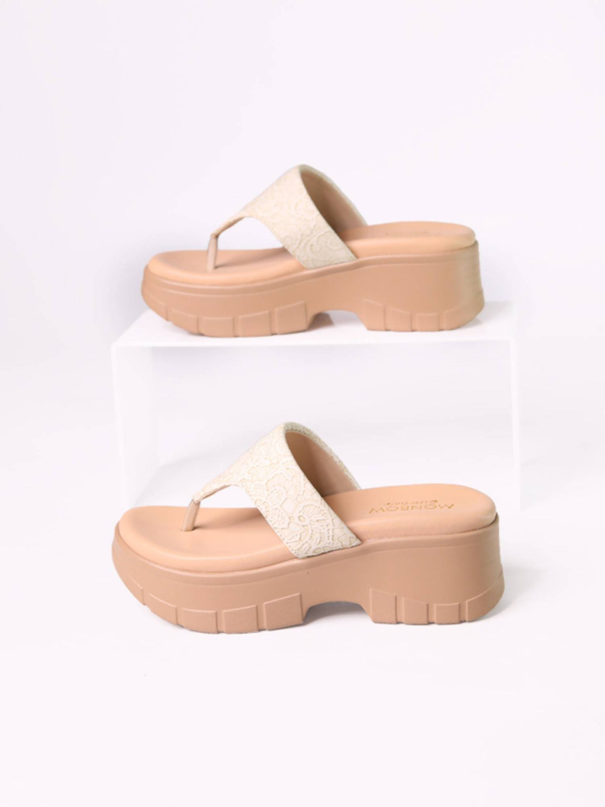 Vulan Ivory & Cream Platform Sandals | SD89 - view 7