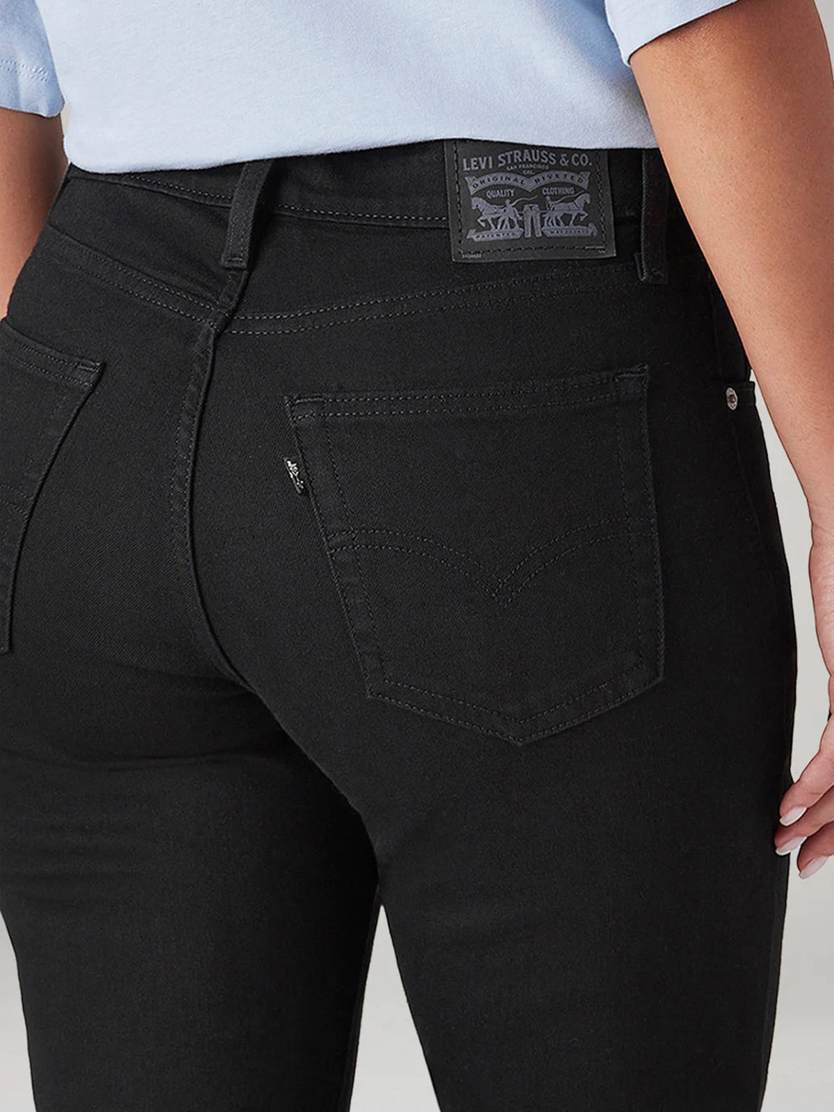Women 725 Black Mid Rise Bootcut Fit Cotton Stretch Blend Jeans | BT10 - view 4