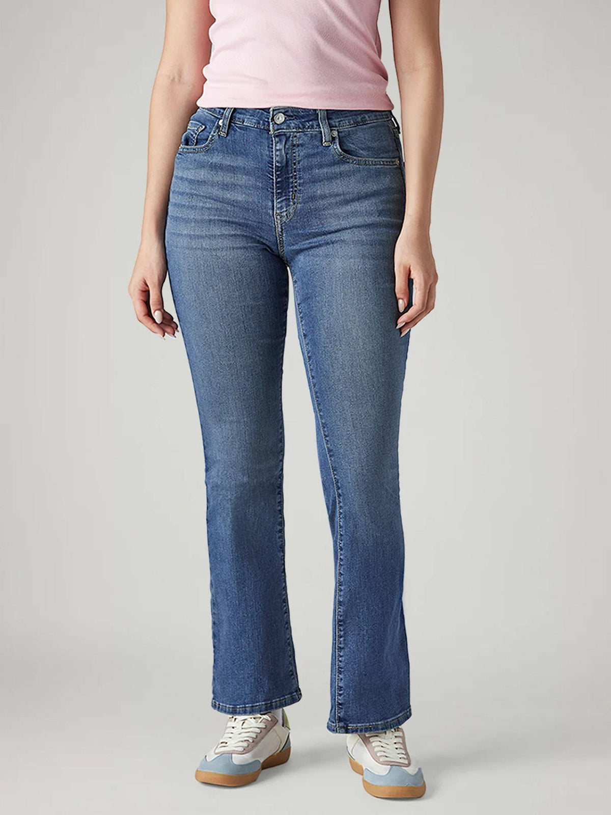 Women 725 Blue Bootcut Fit Mid Rise Jeans | BT10 - view 1