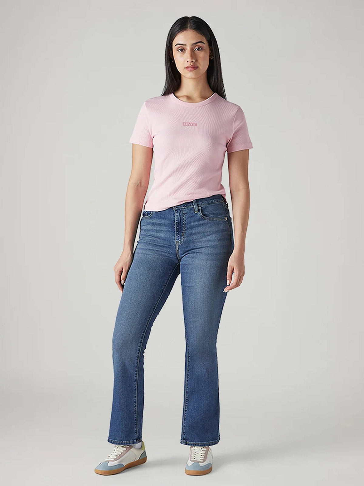 Women 725 Blue Bootcut Fit Mid Rise Jeans | BT10 - view 5