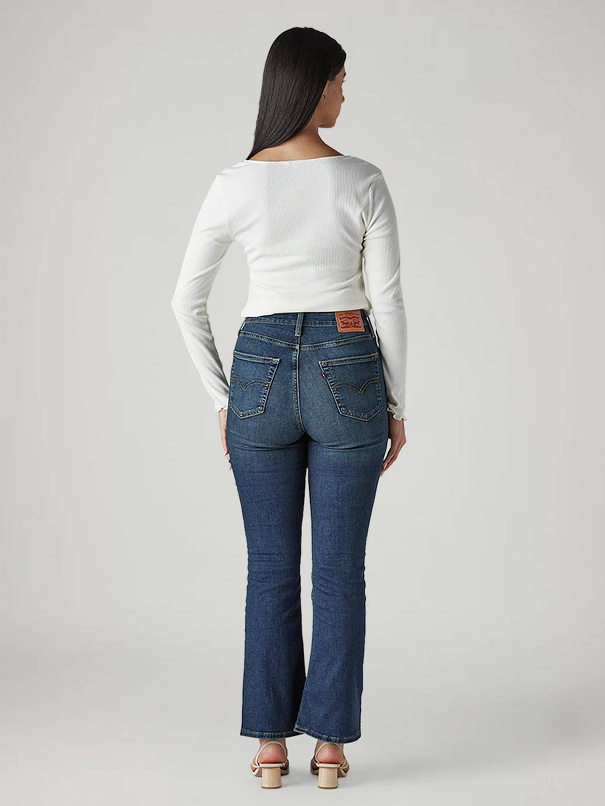 Women 725 Dark-Blue Bootcut Fit Mid Rise Jeans | BT10 - view 2