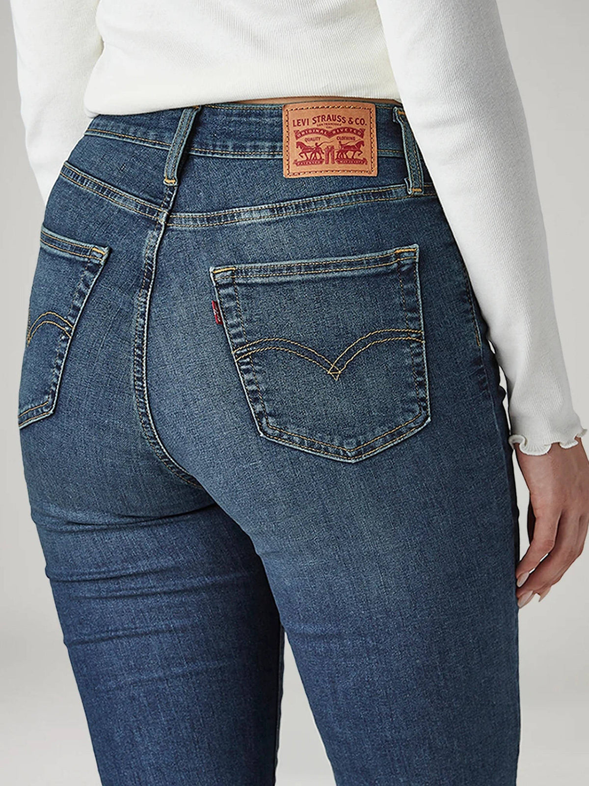Women 725 Dark-Blue Bootcut Fit Mid Rise Jeans | BT10 - view 4