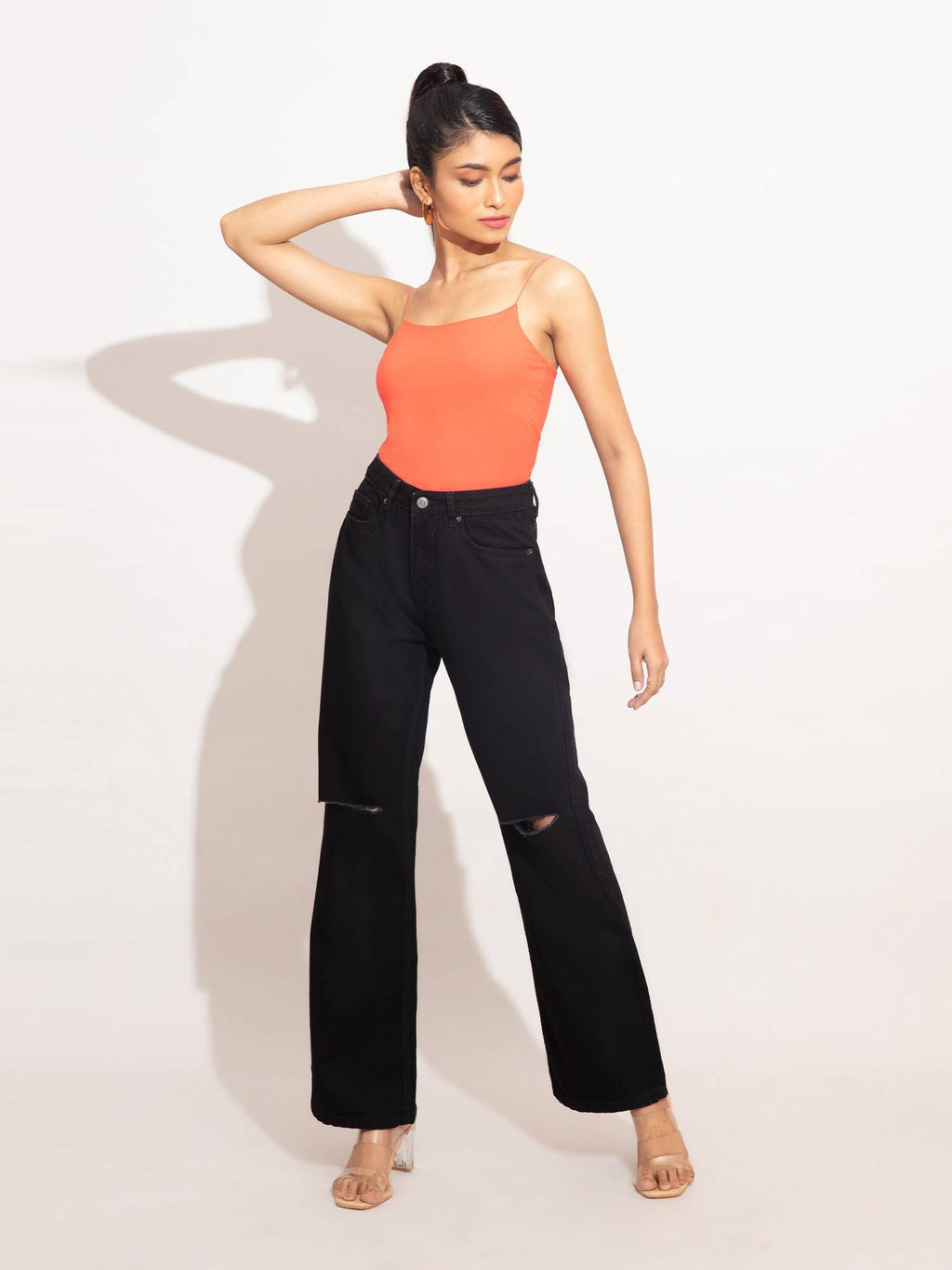 Cindy Ice Wash Wide Leg Ripped Denim | WL90 - view 10