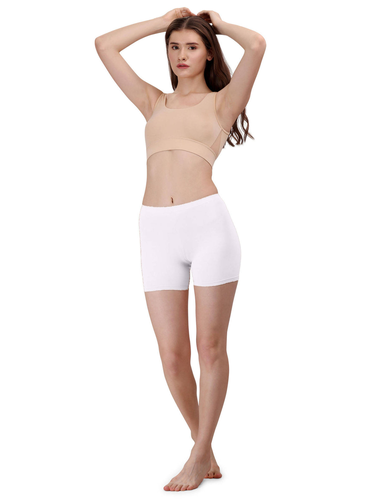Mid Rise Soft Polyamide Spandex Mid Thigh Length Cycling Shorts - view 5