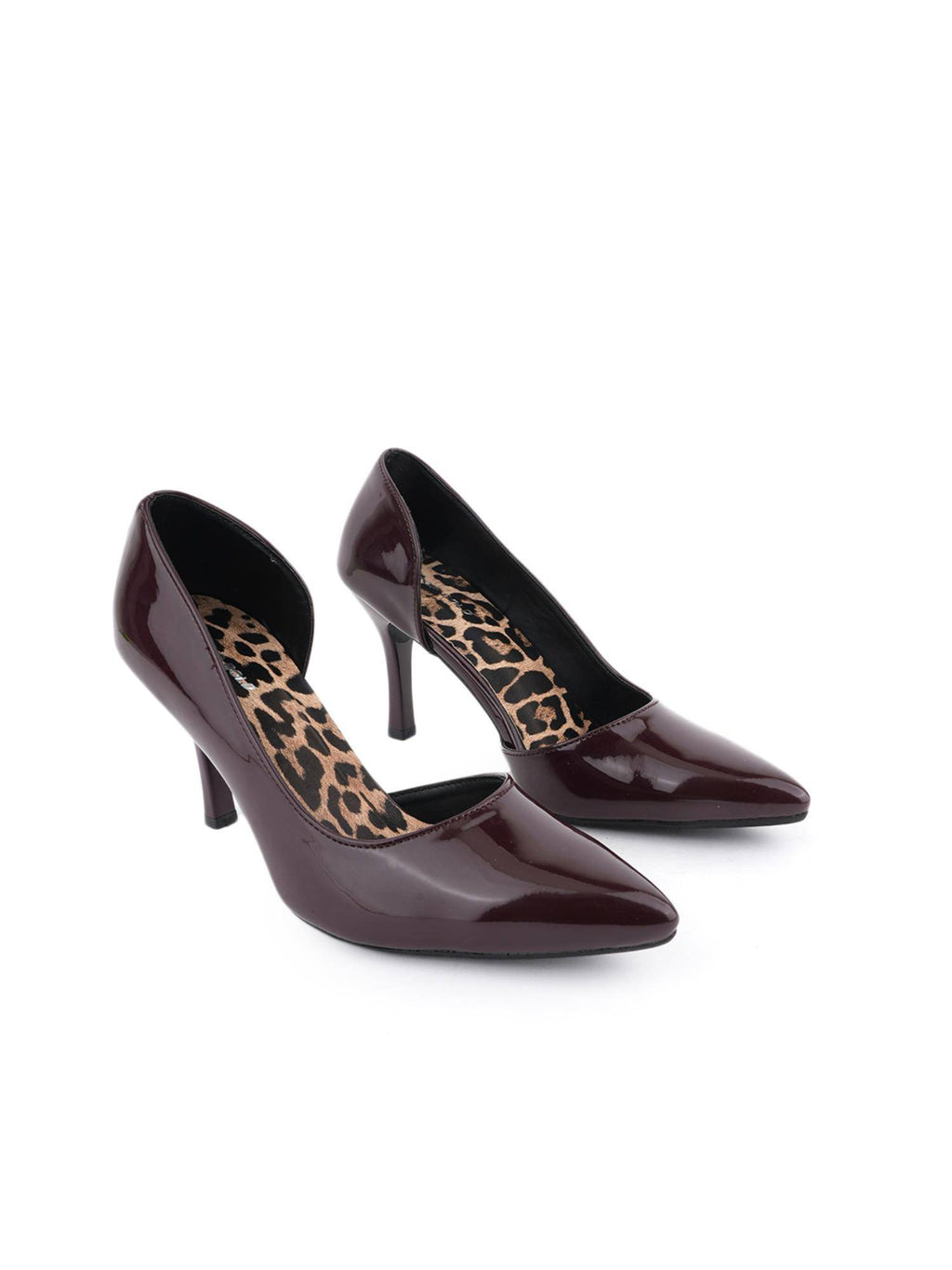 Maroon Pointed Toe Stilettos Heels For Women | H78 - view 3