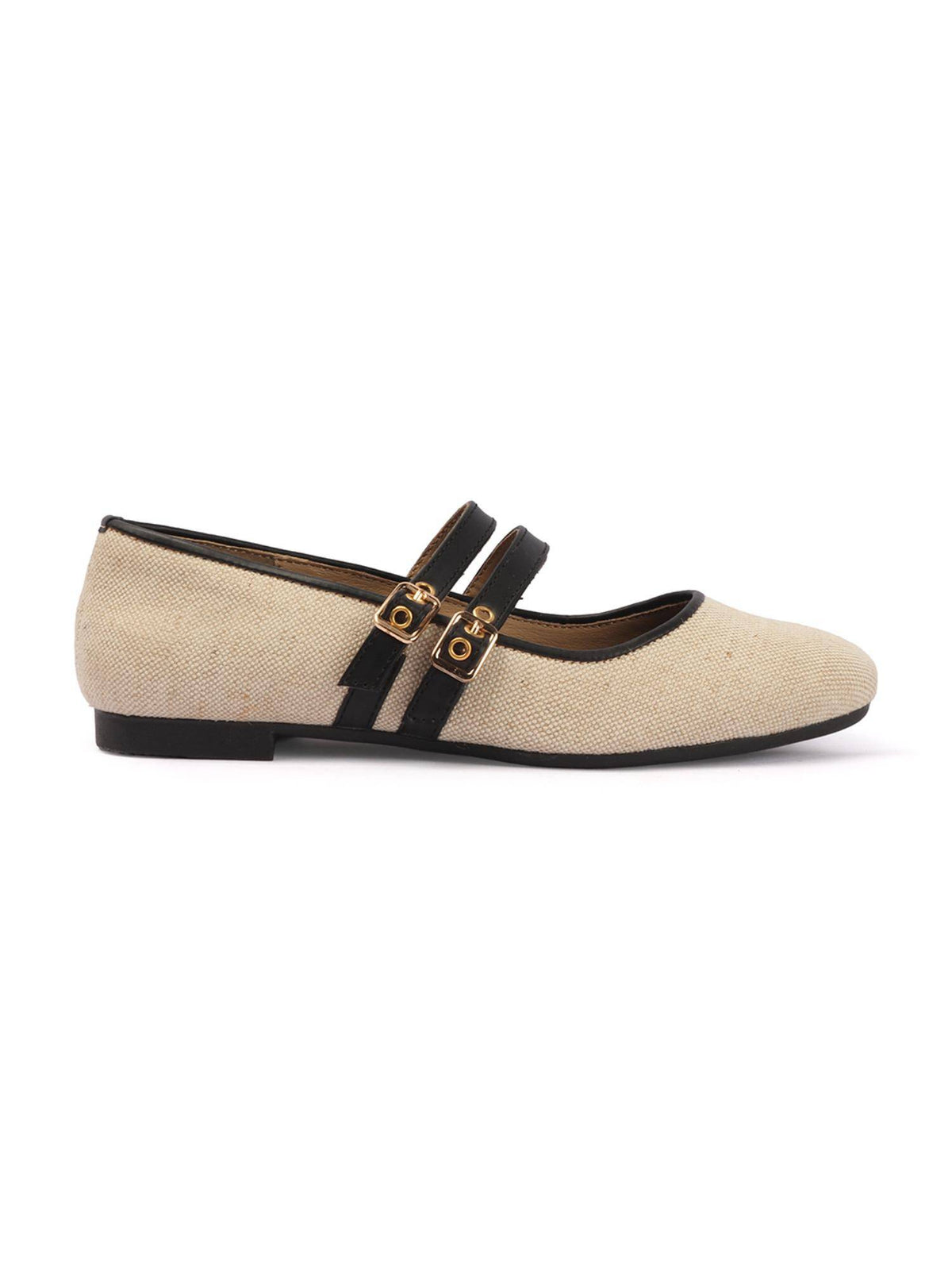 Women Beige Classic Double-Strap Ballerina | F61 - view 6