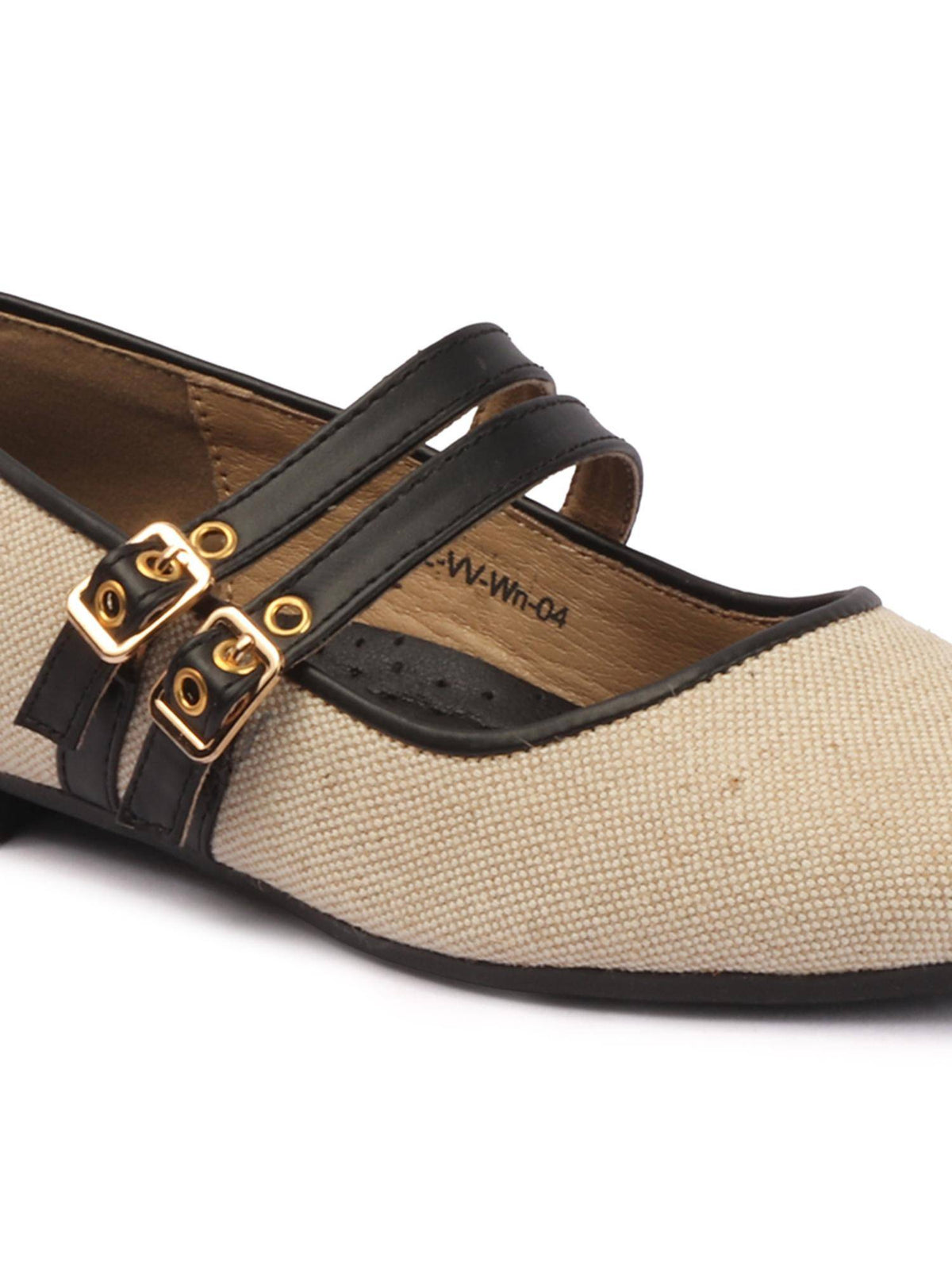 Women Beige Classic Double-Strap Ballerina | F61 - view 7