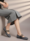Women Beige Classic Double-Strap Ballerina | F61 - view 17