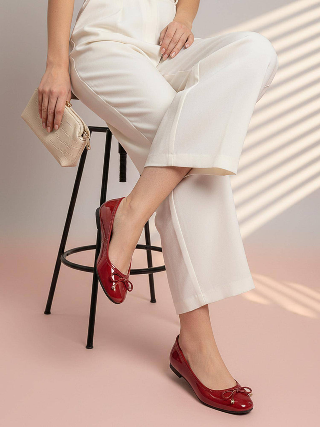Women Red Classic Ballerina | F61 - view 2
