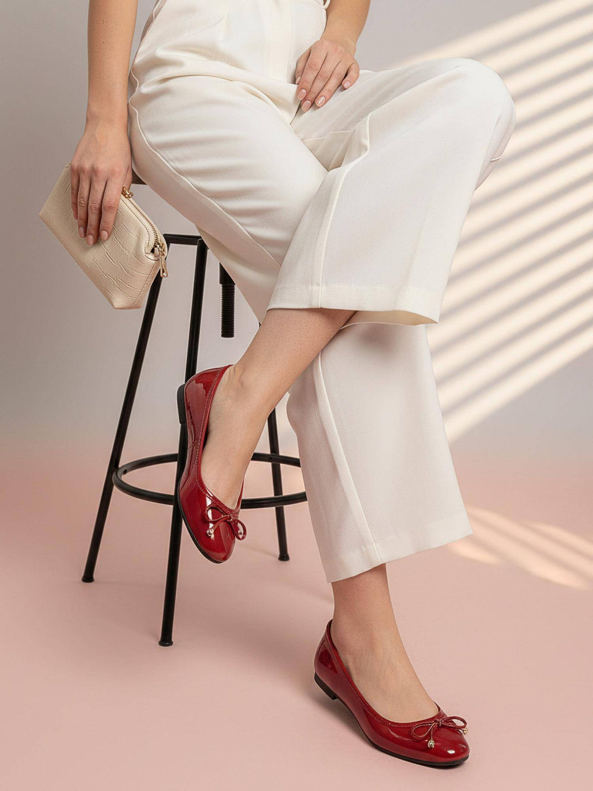 Women Red Classic Ballerina | F61 - view 2