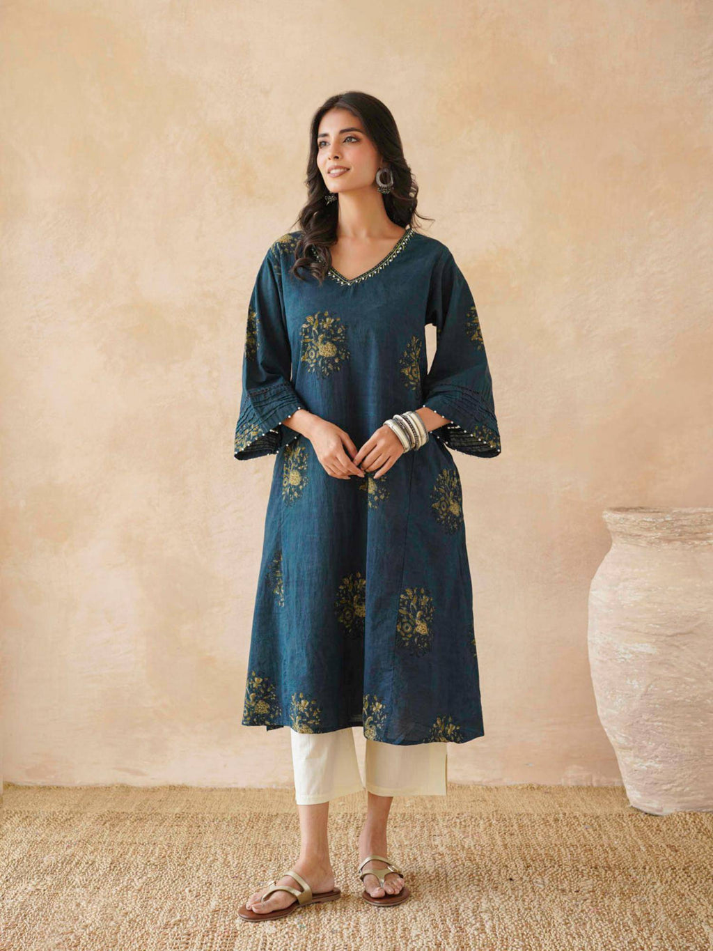 Women's Printed Cotton A-Line Kurta | KDG - view 1