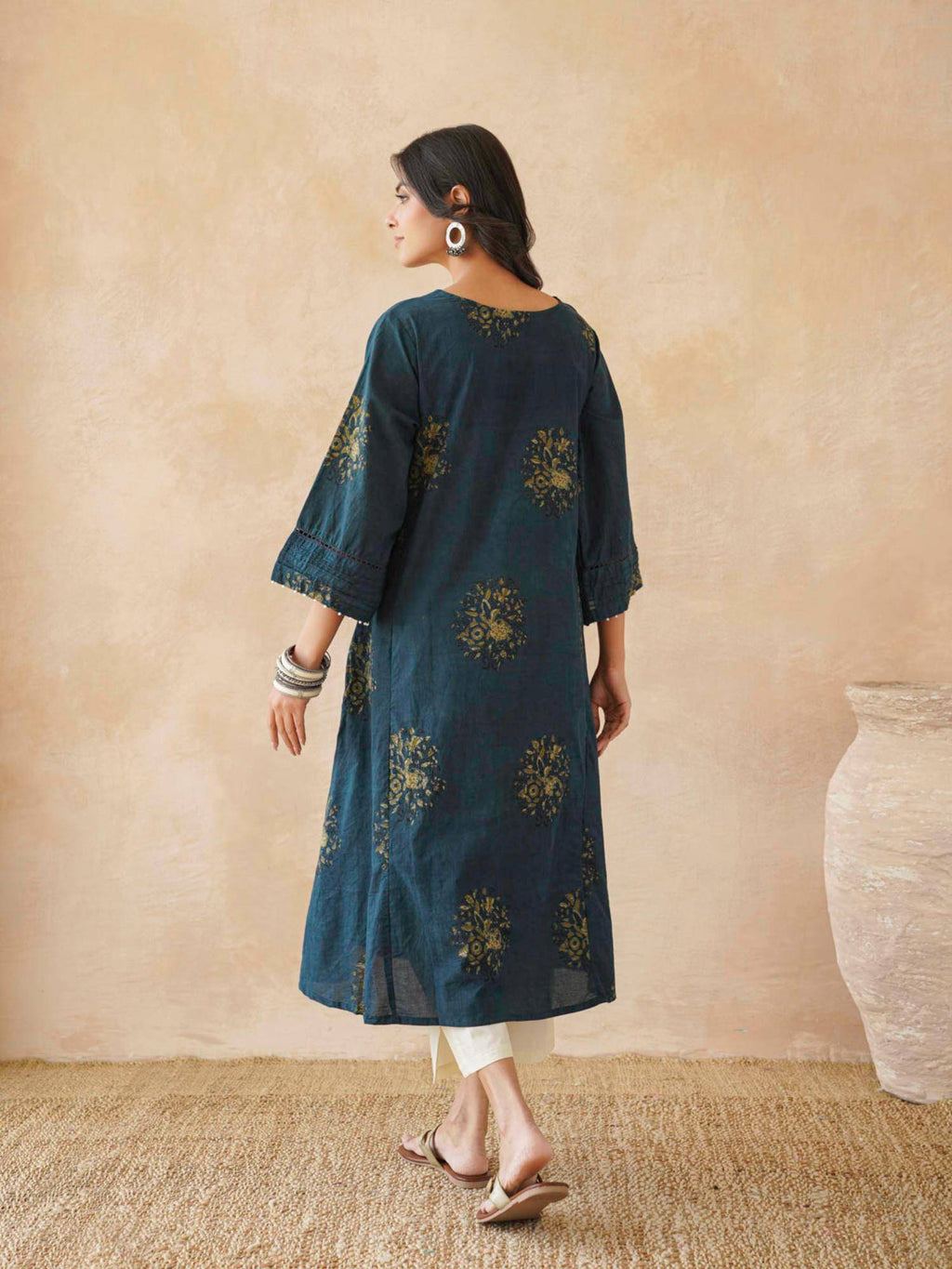 Women's Printed Cotton A-Line Kurta | U3S - view 5