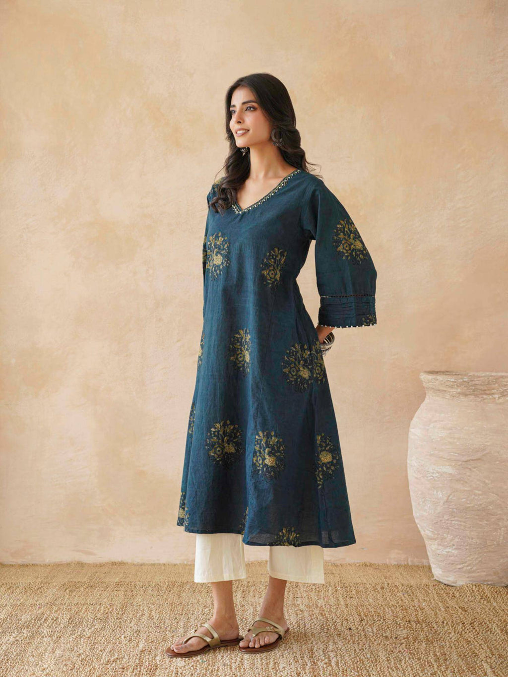 Women's Printed Cotton A-Line Kurta | U3S - view 6