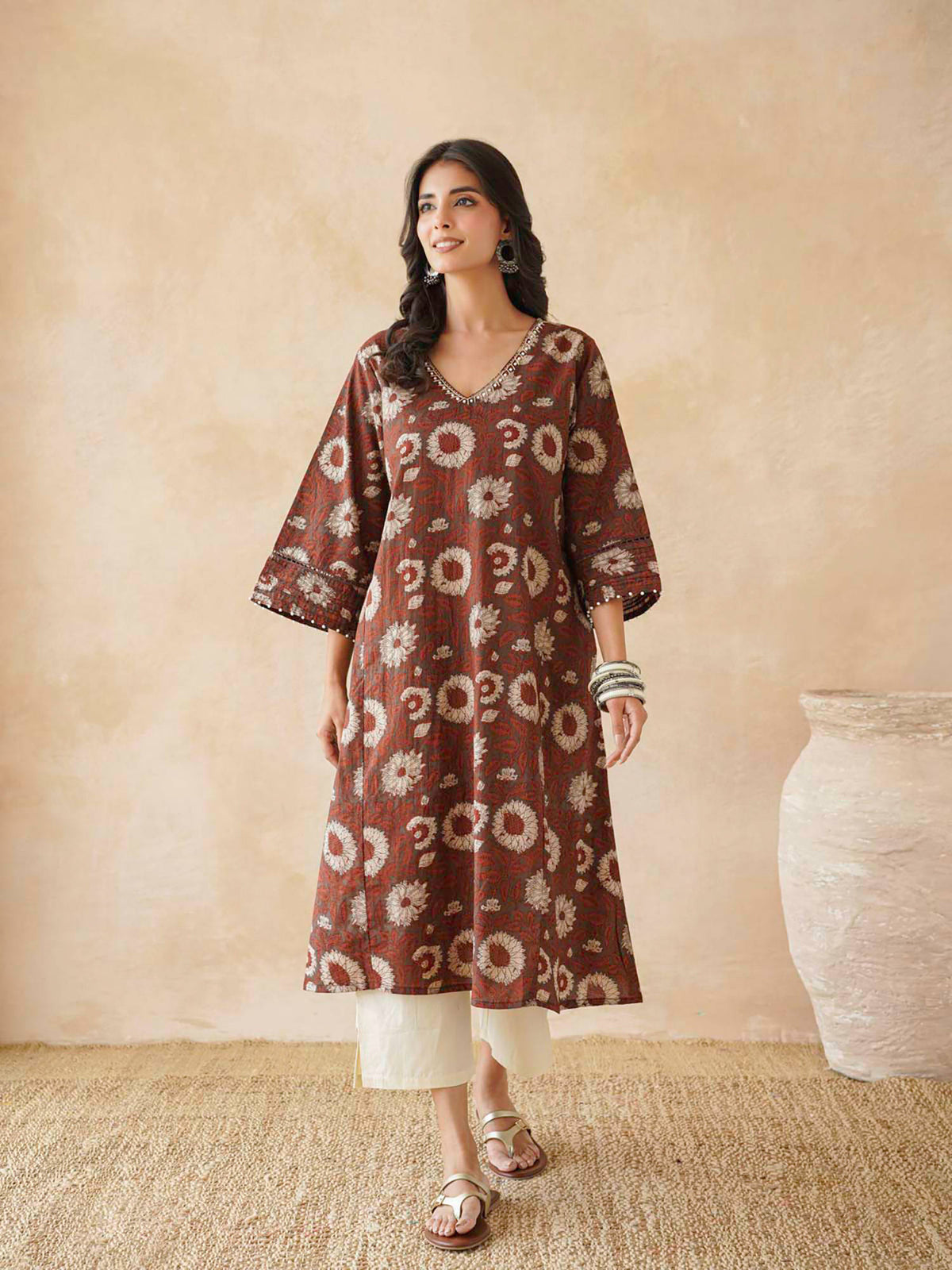 Women's Cotton Printed A-Line Kurta | KDG - view 1