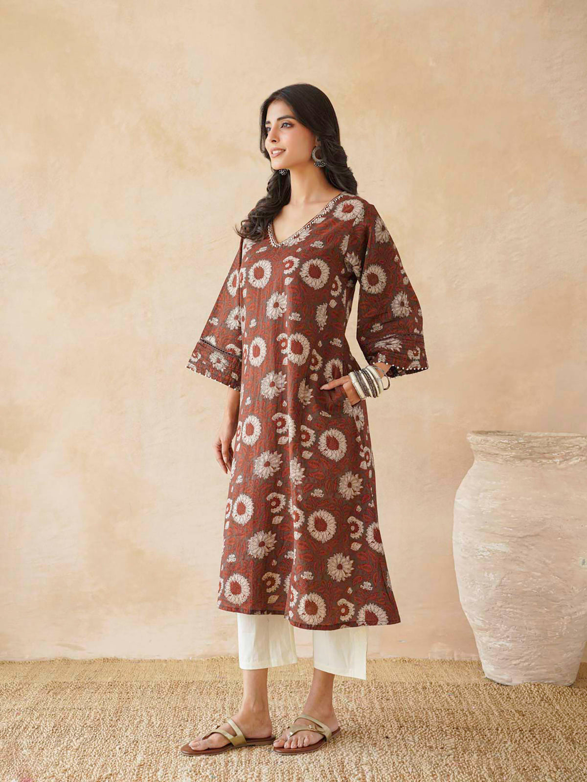 Women's Cotton Printed A-Line Kurta | KDG - view 6