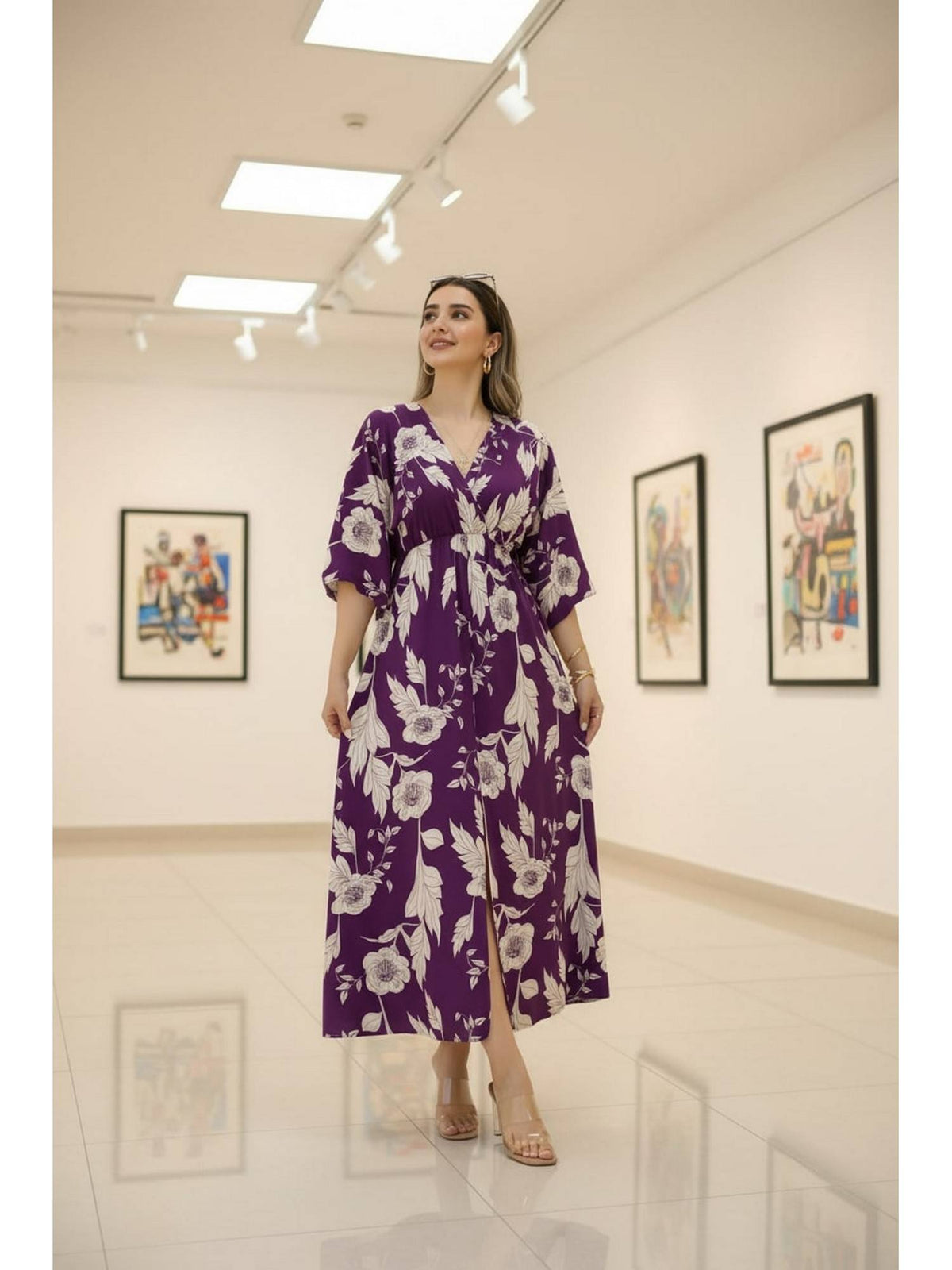 Women Red Floral Rayon Printed Trendy Dress | D56 - view 23