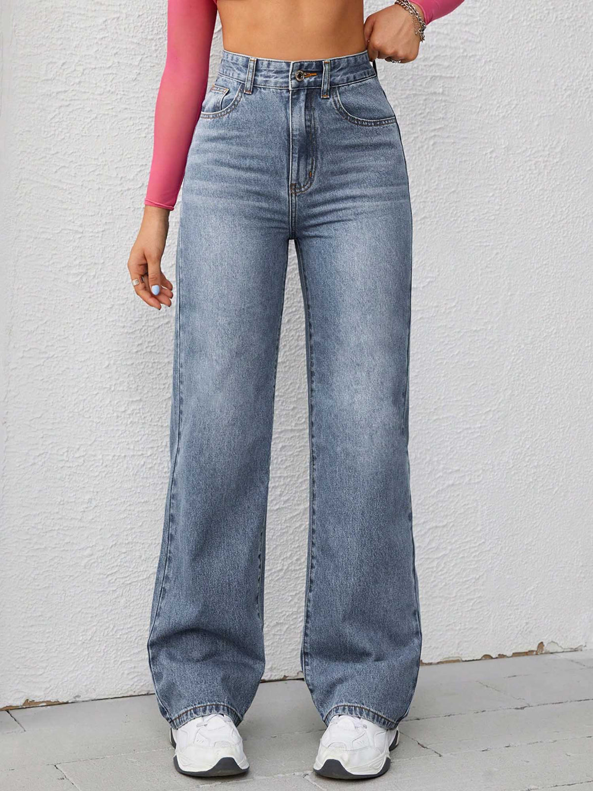 Not Your Daddy's Straight Leg Jeans-Light Blue | ST23 - view 1