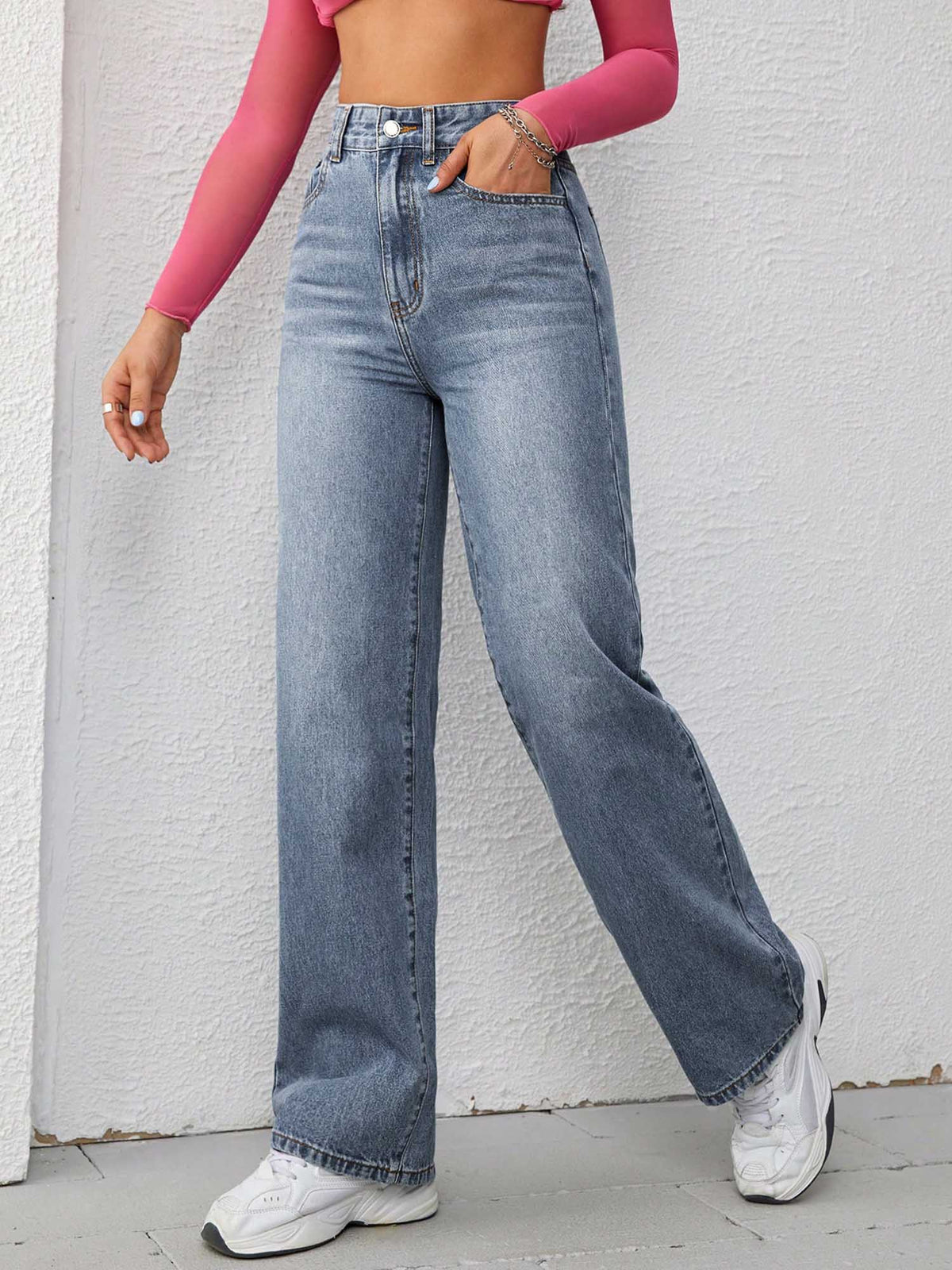 Not Your Daddy's Straight Leg Jeans-Light Blue | ST23 - view 4