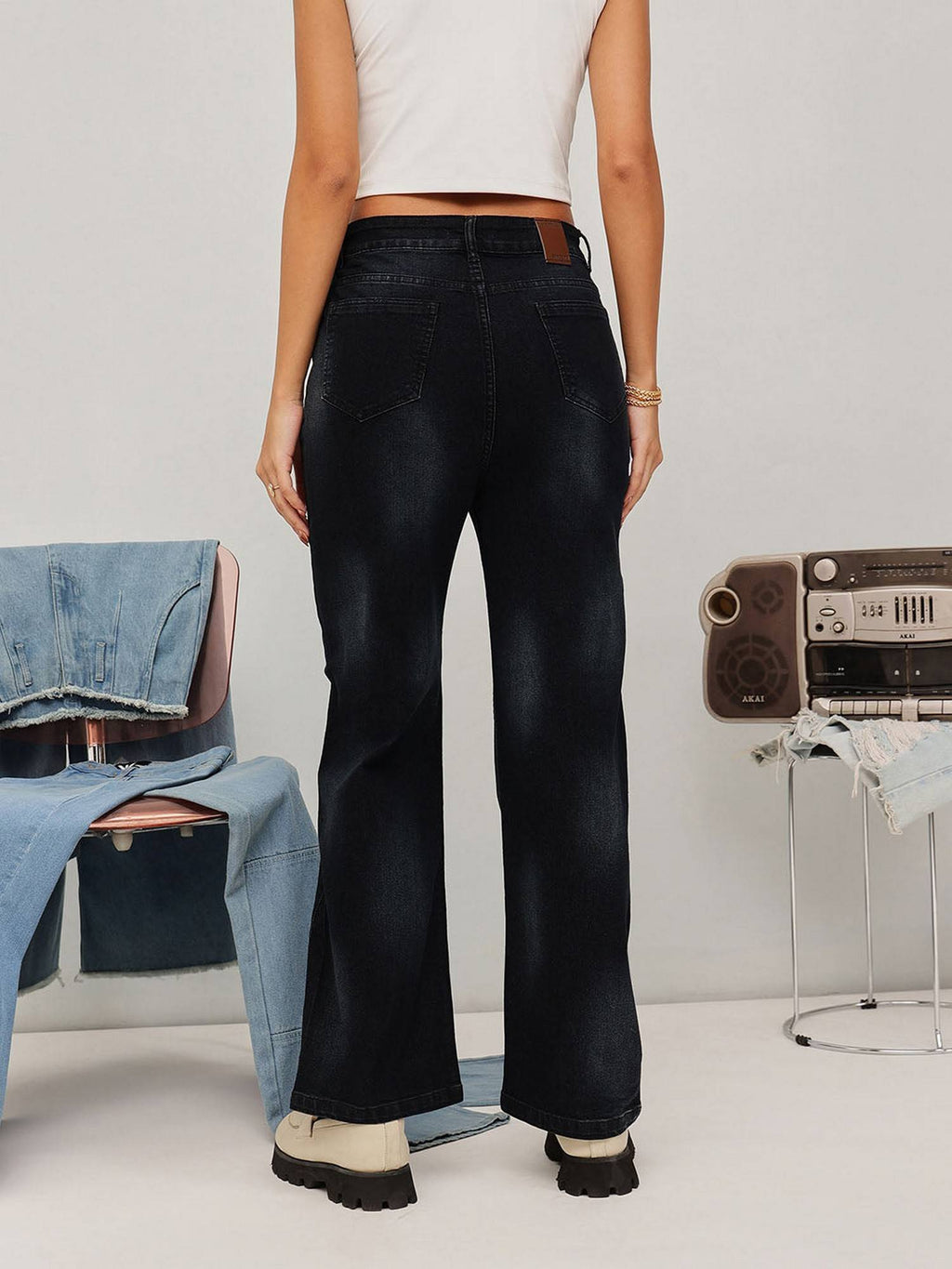 Black Bootcut Solid Jeans | BT10 - view 4