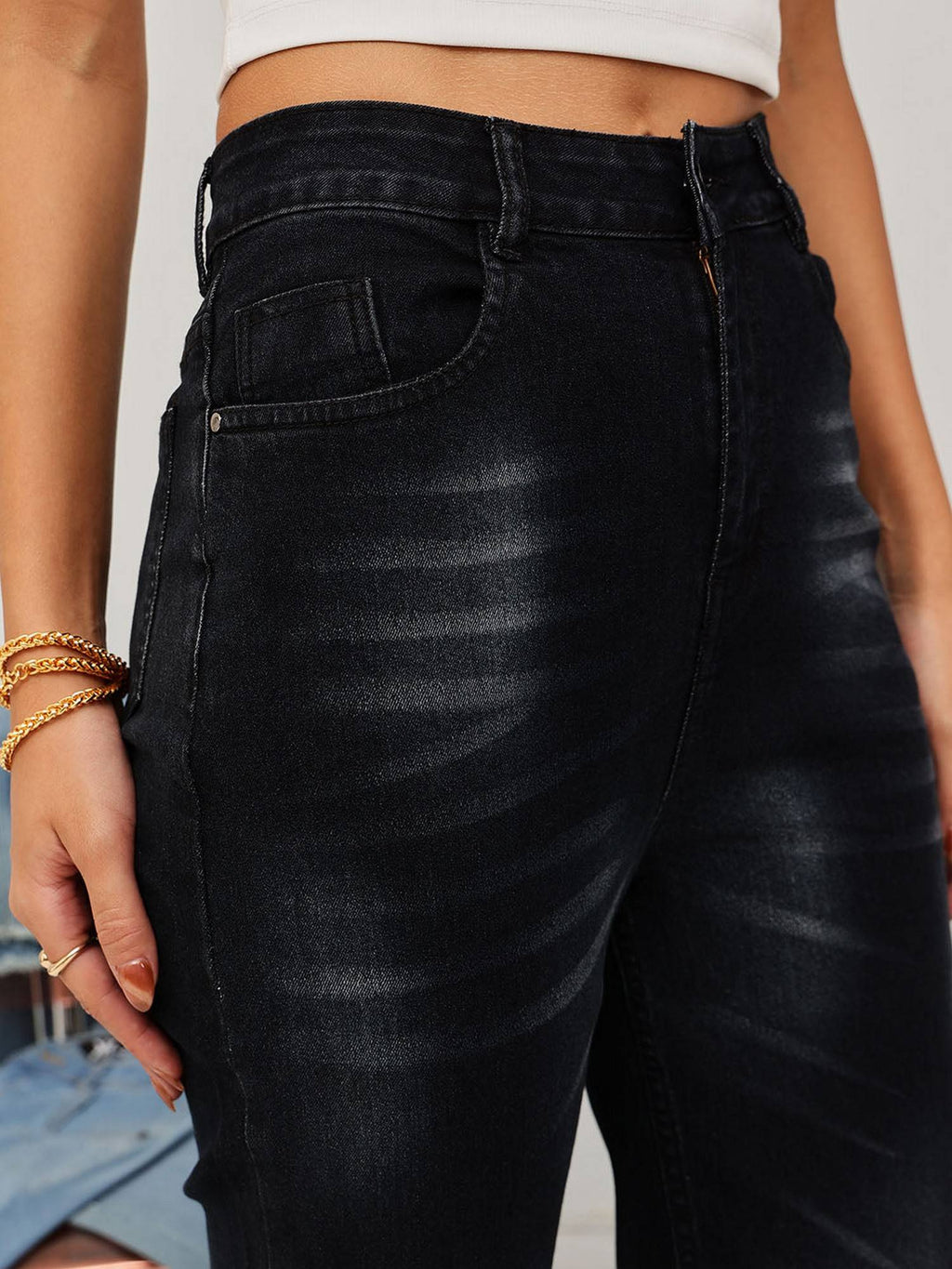 Black Bootcut Solid Jeans | BT10 - view 5