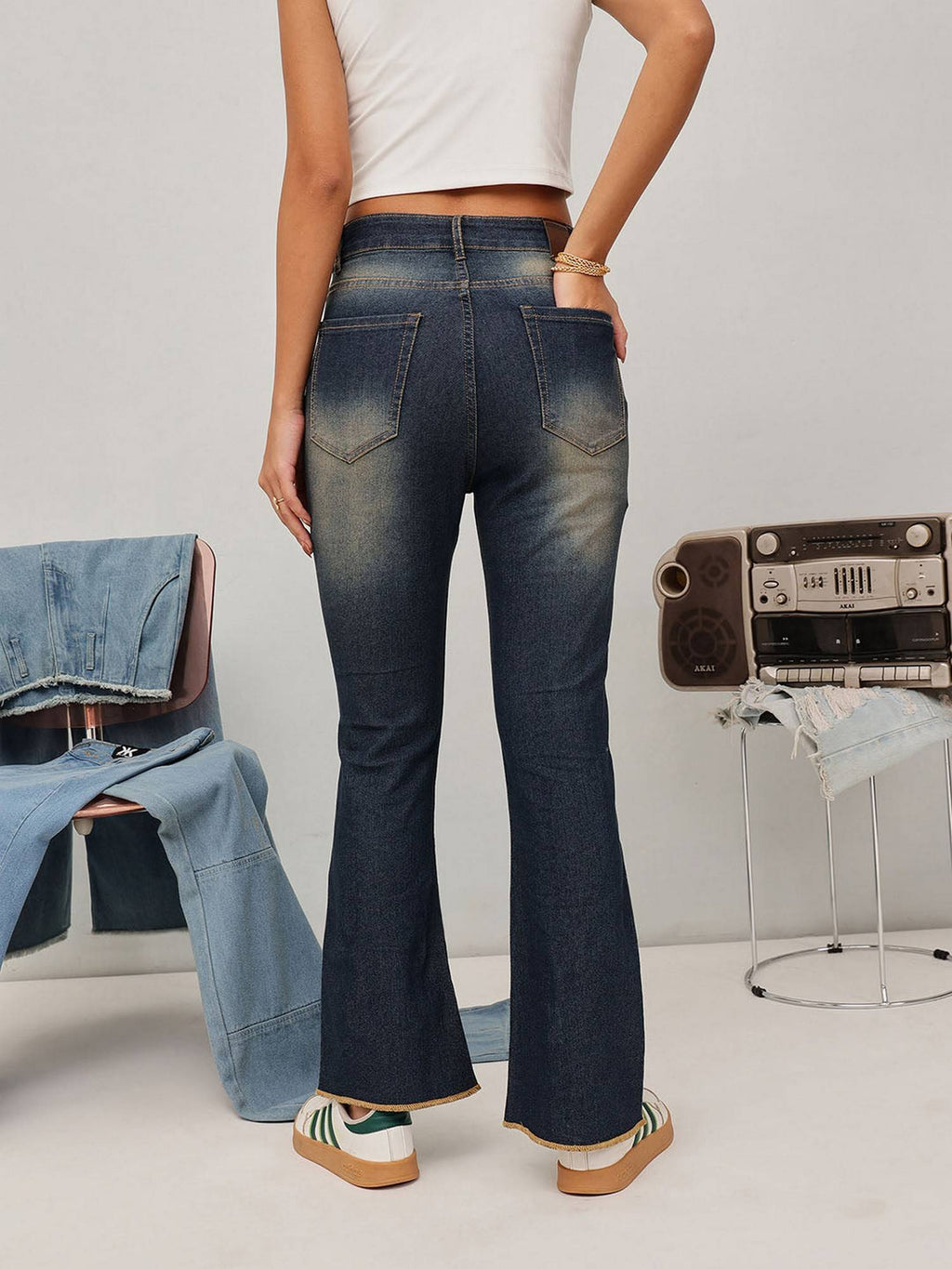 Women Blue Bootcut Solid Jeans | BT10 - view 4
