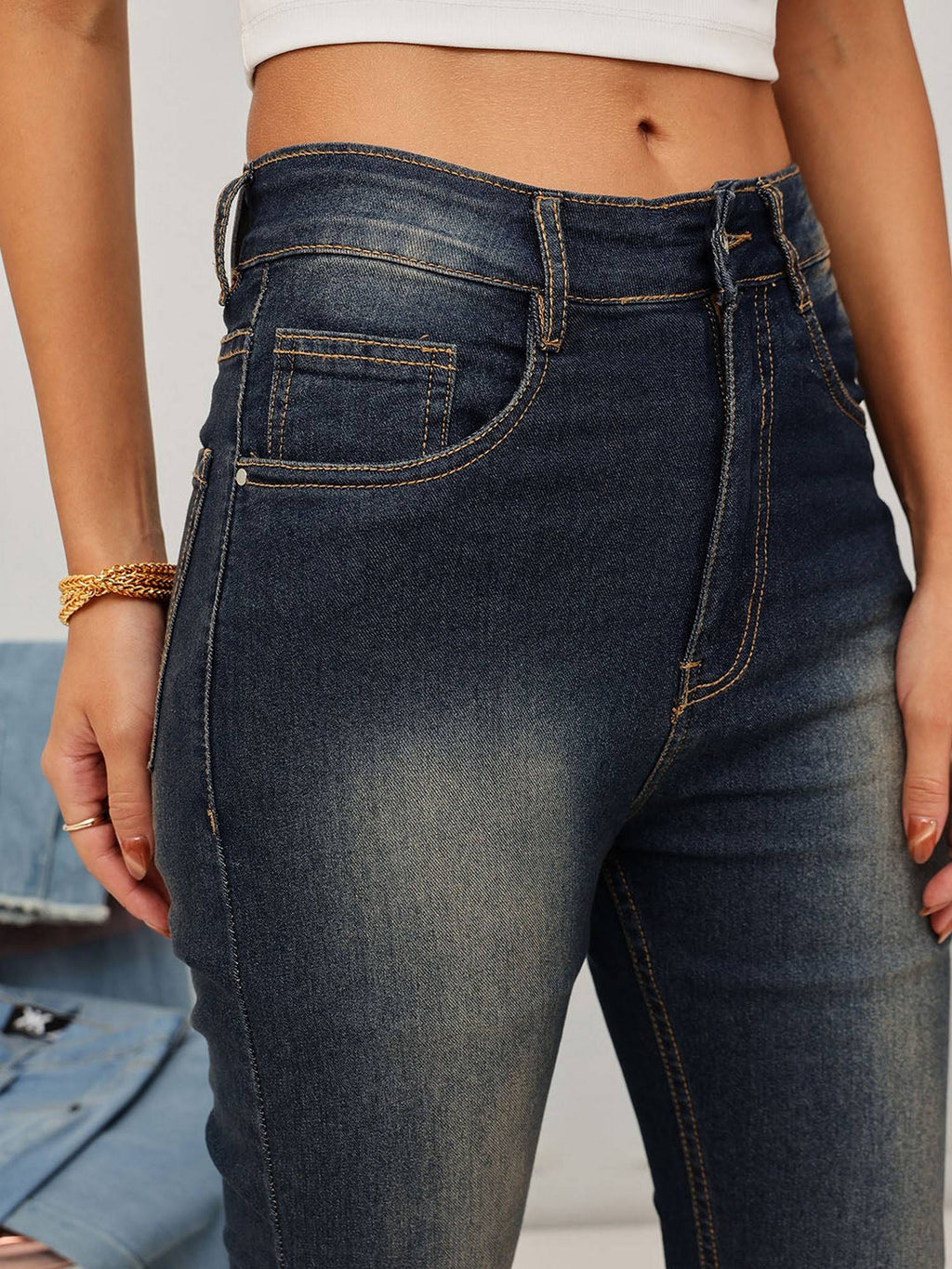 Women Blue Bootcut Solid Jeans | BT10 - view 5