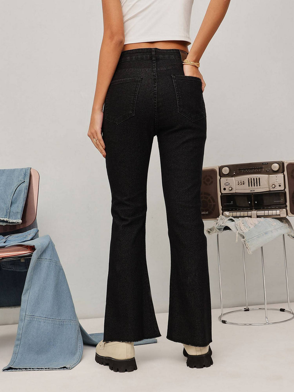 Blue Bootcut Solid Jeans | BT10 - view 10