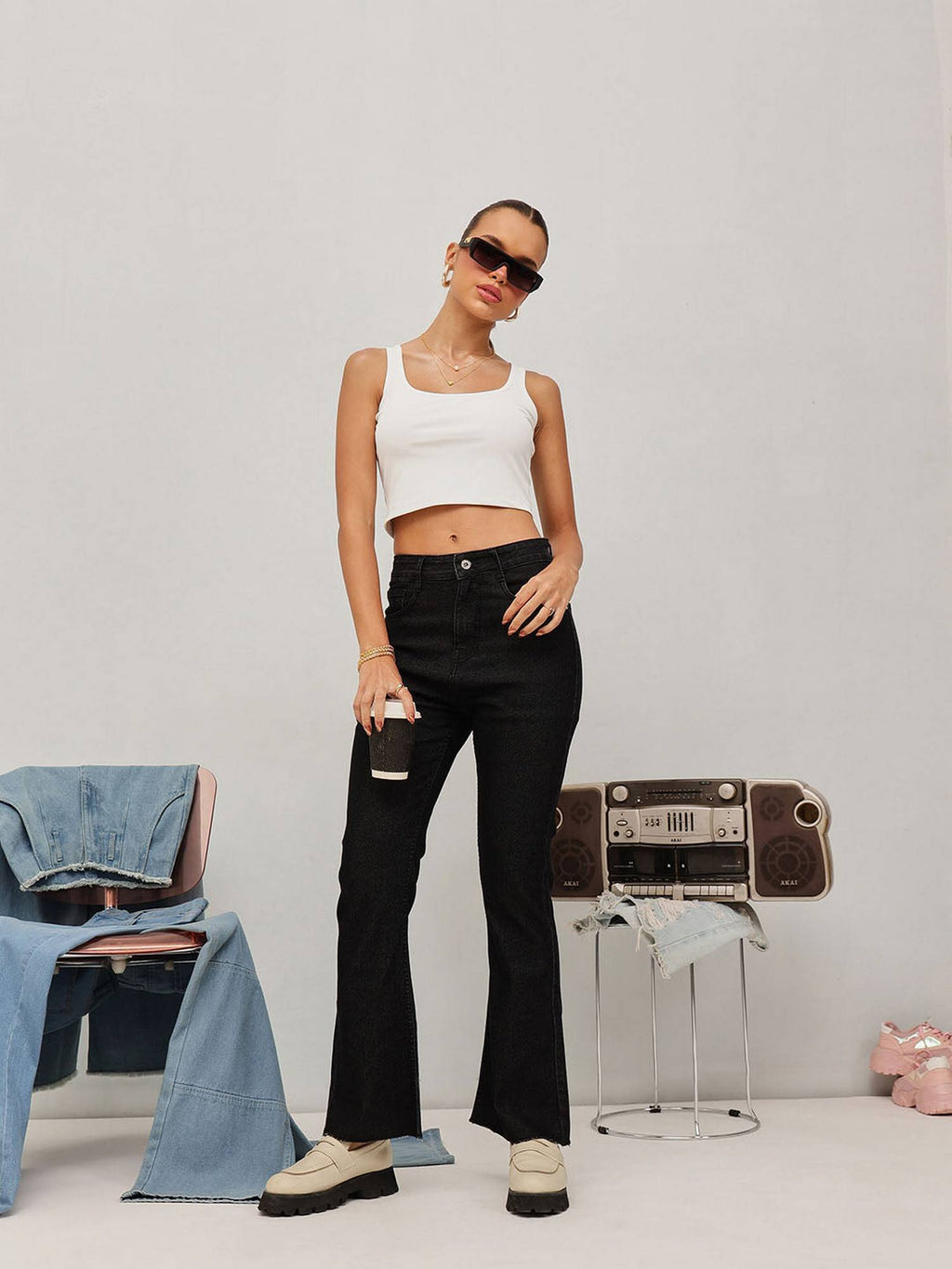 Blue Bootcut Solid Jeans | BT10 - view 12