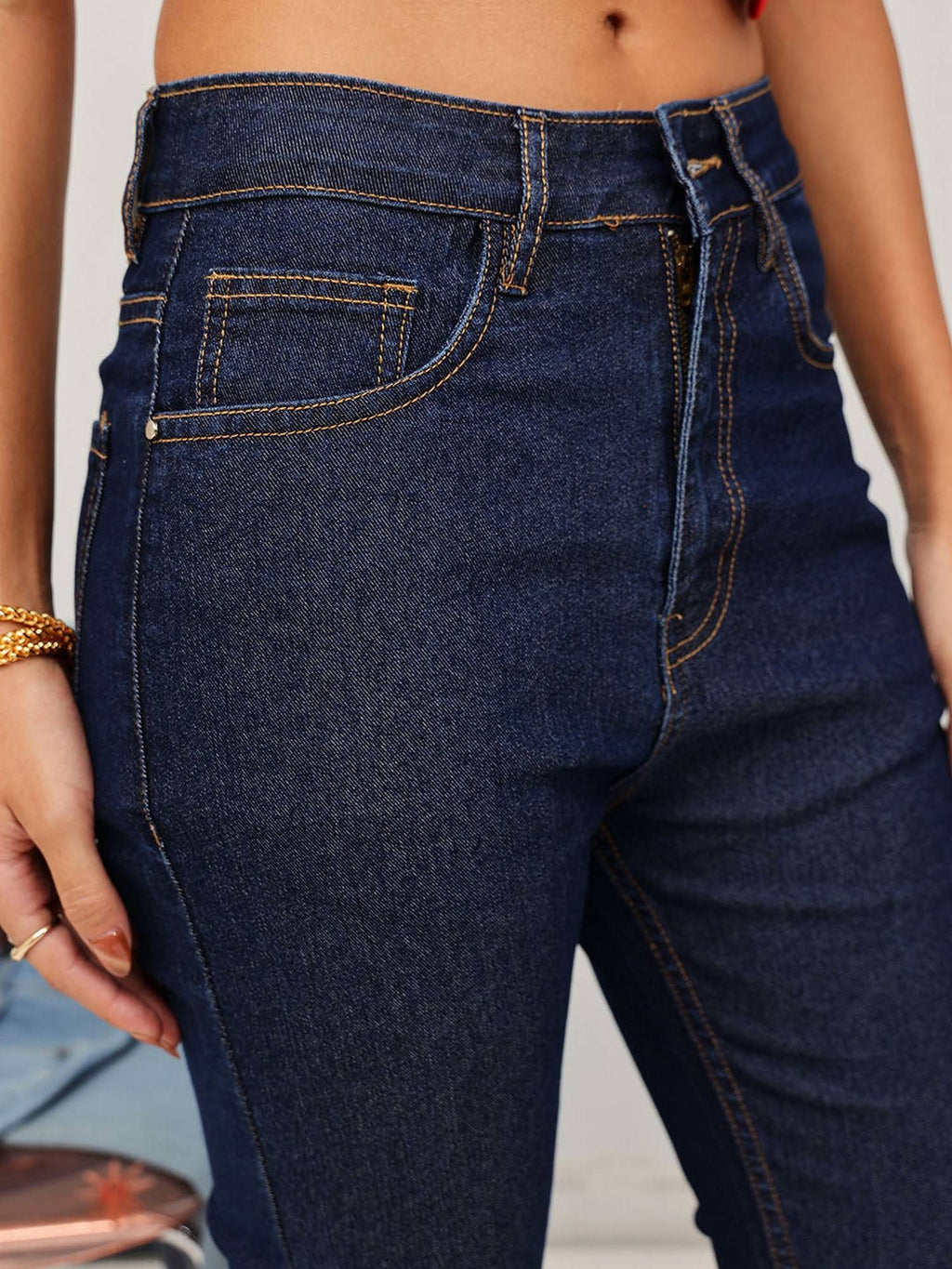 Blue Bootcut Solid Jeans | BT10 - view 5