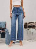 Blue Wide Leg Solid Jeans | WL90 - view 1
