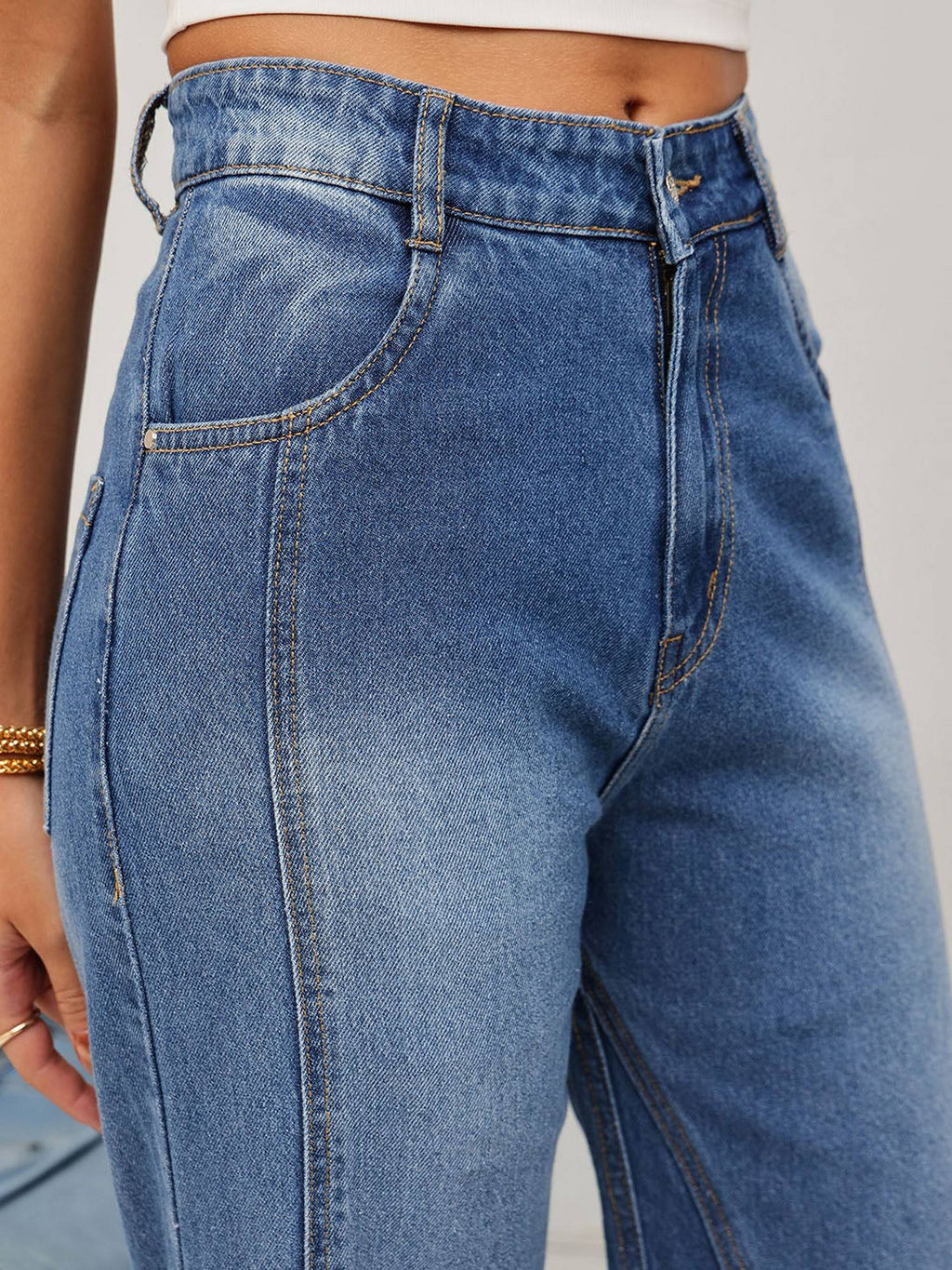 Black Wide Leg Solid Jeans | ST23 - view 11