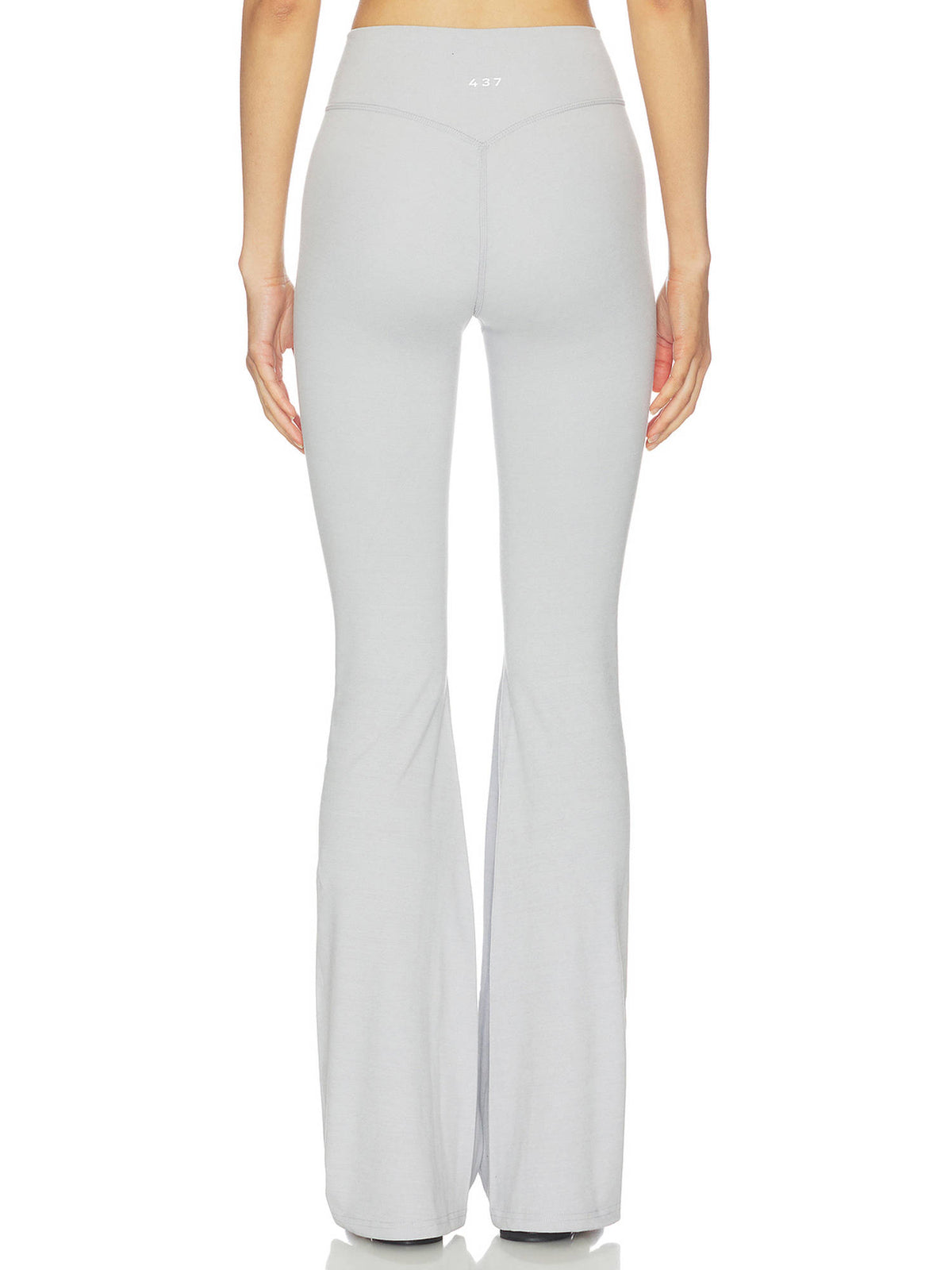 V Women's Mid-Waist Flared Leggings Heather Grey | L90 - view 2