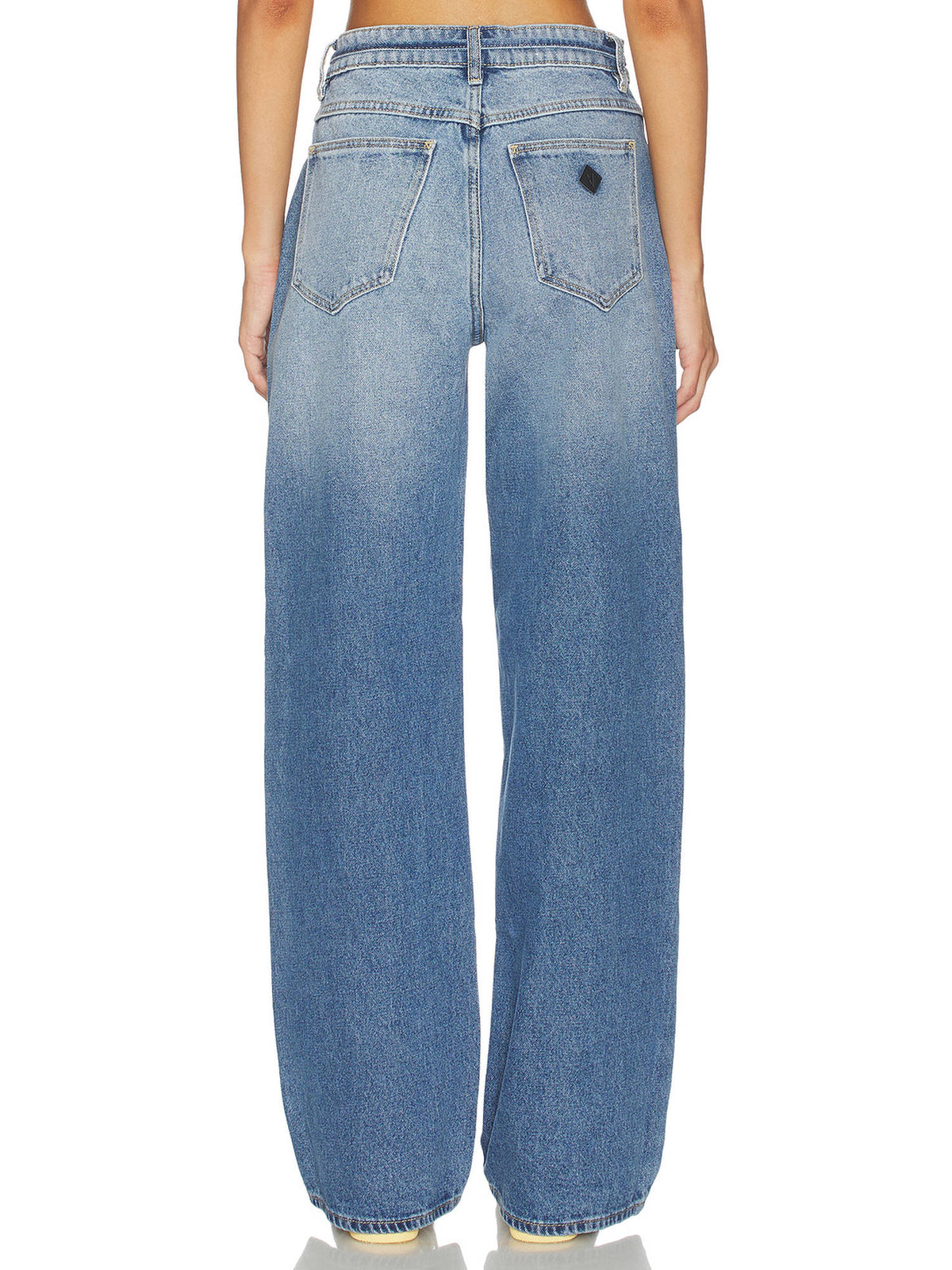 99 Baggy Women's Mid-Waist Belted Wide Jeans Blue | BG78 - view 2