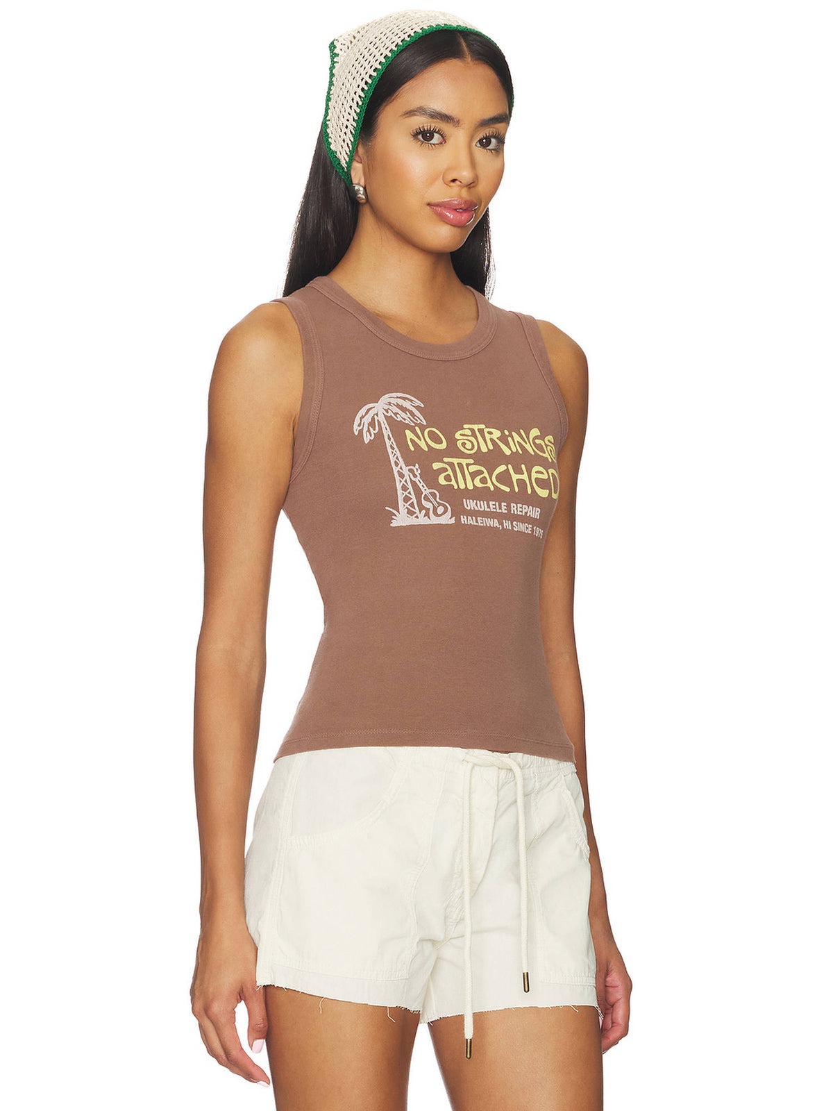 No Strings Attached Women's Graphic Sleeveless Tank Top Brown | TT98 - view 4