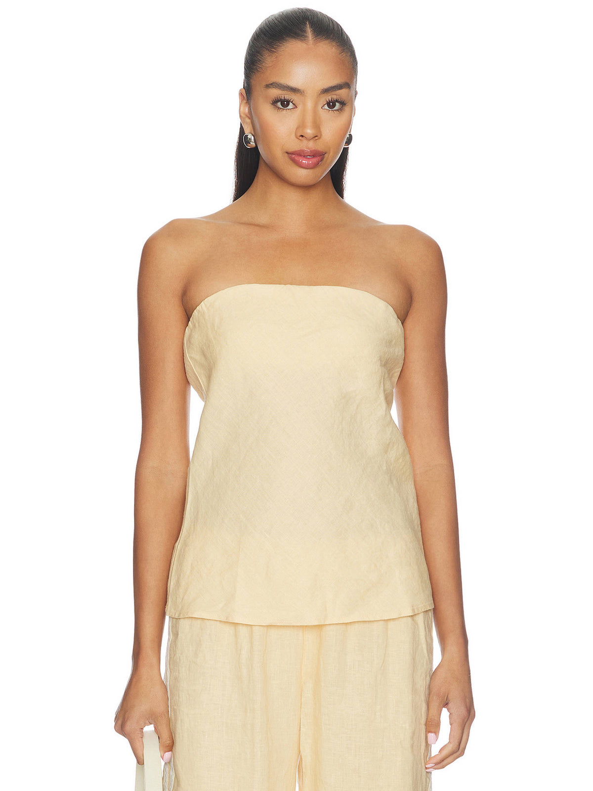 Linen Women's Strapless Pull-On Tube Top Butter | TT90 - view 1