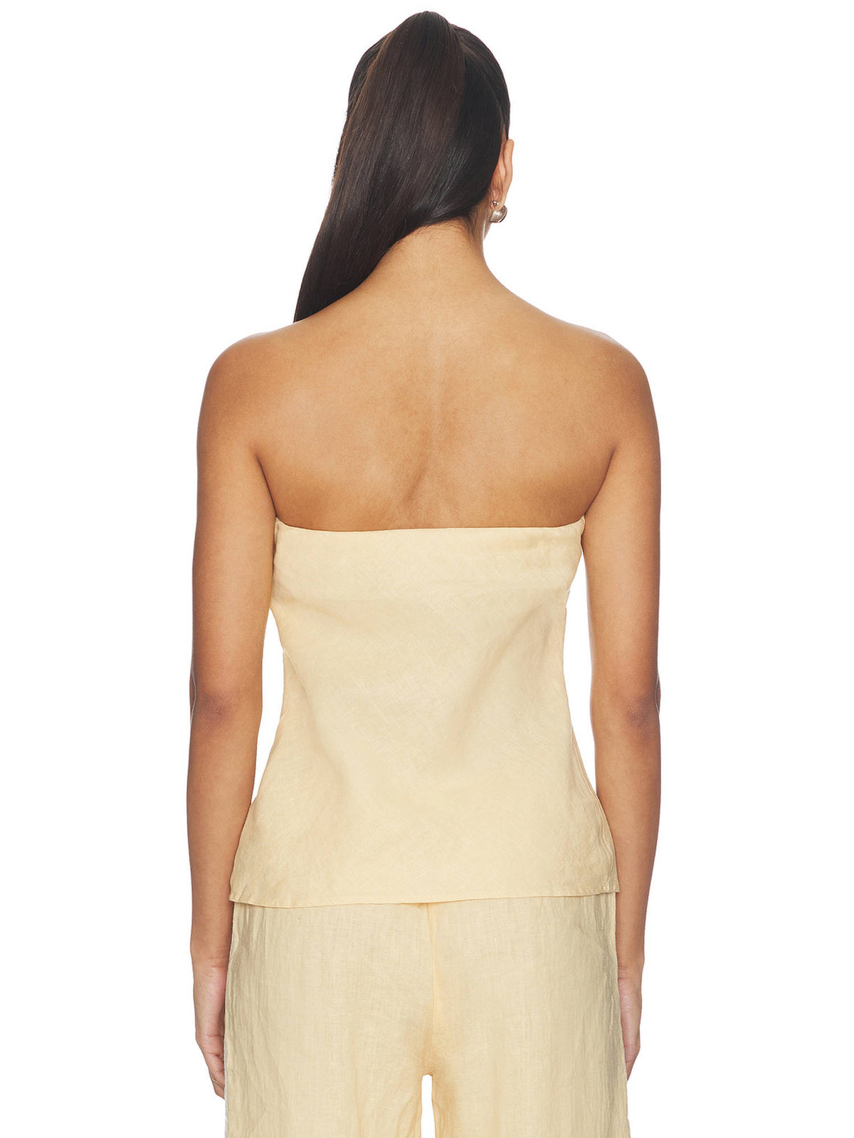 Linen Women's Strapless Pull-On Tube Top Butter | TT90 - view 2