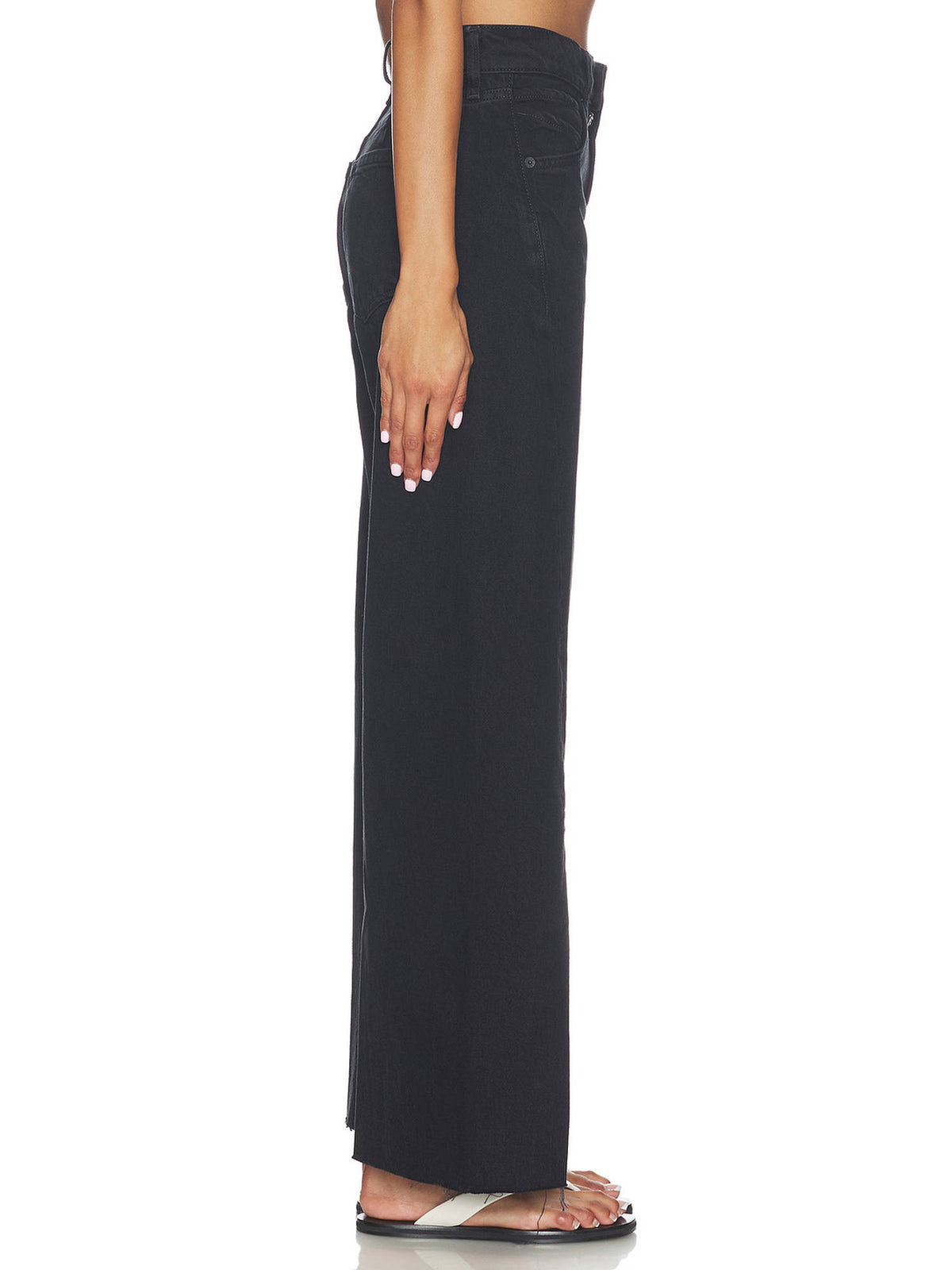 Alter Ego Women's Mid-Waist Wide-Leg Jeans Black | RF89 - view 4