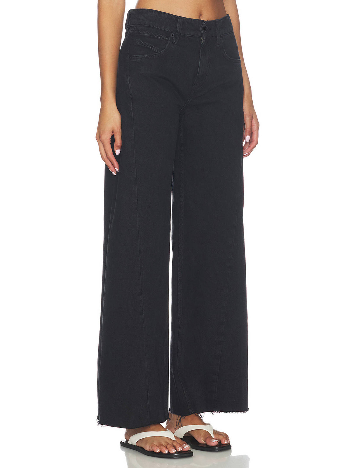 Alter Ego Women's Mid-Waist Wide-Leg Jeans Black | RF89 - view 5